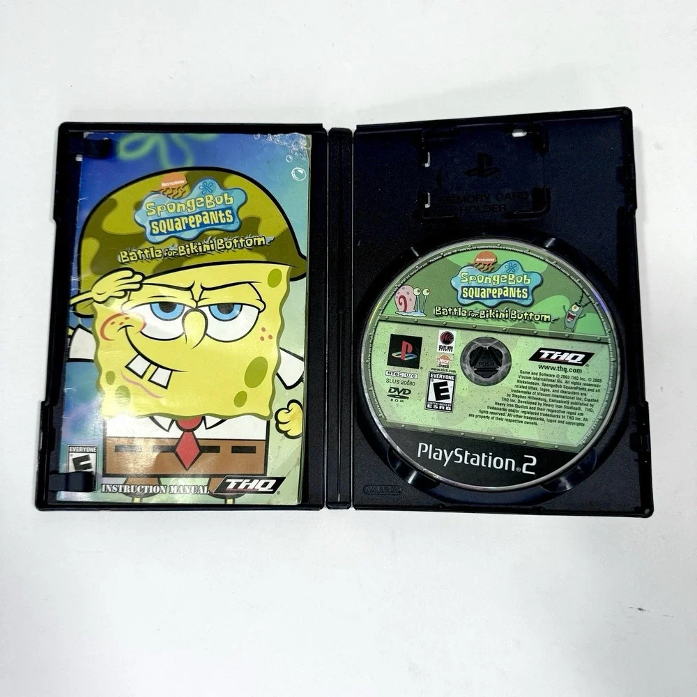 SpongeBob Battle for Bikini Bottom PS2‎ Complete Disc Manual Untested